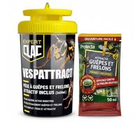 CLAC Piège à Guêpes & Frelon Asiatique - Kit Complet avec Attractif 50ML - Sans Insecticide - Action Durable Extérieur & Balcon