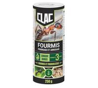 Clac® Poudre Anti-Fourmis 250g - Détruit Fourmis & Fourmilières - Produit Fourmis Maison Intérieur & Extérieur - Action Choc - Insecticide Puissant - Effi cace 3 Mois