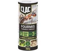 CLAC Poudre insecticide mouillable Fourmi'CLAC - 250 g - Anti-fourmis et insectes rampants - Action 3 mois Noir avec accents blanc et doré