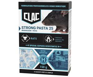 CLAC Raticide foudroyant Contre Les Rats, intérieur et extérieur | Mort aux Rats Professionnel Puissant, Anti Rongeur et Rat Efficace|Poison/appat Efficace, spéciale espèces résistantes (Pâtes)