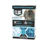 Clac Robust25 - Pâtes Anti-Rats et Souris - Appât Puissant Espèces Résistantes - Rodenticide Efficace dès la Première Ingestion - Cuisine, Garage, Cave, Grenier - 150 g