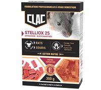 CLAC Raticide Souris et Rats - Souricide Professionnel Puissant, Mort aux Rats/Souris foudroyant pour intérieur et extérieur | Anti Rongeur et Rat, Produit/Poison Action Rapide (Blocs)
