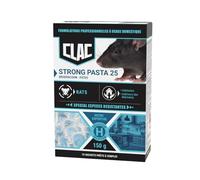 Clac Strong Pasta25 Anti-Rats - Pâtes Raticide Colonies Résistantes - Appât Efficace dès la Première Ingestion - Lieux secs et Humides : Cuisine, Garage, Cave, Grenier - 15 sachets - 150g