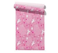Claccis Papier Peint Espace Autocollant Mural Nature Cœur D'Ange De Cupidon Rose Romantique Et Élégante 45x500cm