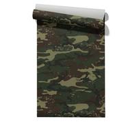 Claccis Papier Peint Intissé Pour Wc Autocollant Mural Salle De Bain Camouflage 3 Transfert Vinyle Thermocollant L'Individualité Moderne Film Meubles Cuisine 45x300cm