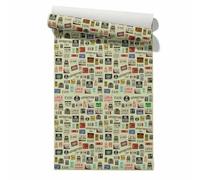 Claccis Papier Peint Lessivable Intissé Geometrique Espace Oriental Rétro Papier Autocollant Pour Placards De Cuisine 45x500cm