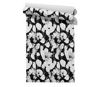 Claccis Papier Peint Vinyle Lavable Transfert Thermocollant Feuille Noir Et Blanc Élégant Naturel 45x200cm