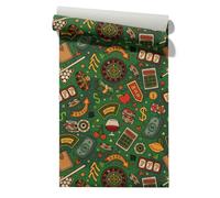 Claccis Papier Peint Zen Et Relaxant Colle Intissé Prête À L'Emploi Toilette Rouleau Vinyle Autocollant Waterproof Résumé Hip Hop Papier Décoller Pour Crédence Cuisine 45x500cm