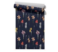 Claccis Papier Vinyle Thermocollant Peint Anti Humidité Adhesif Mural Fleur Rétro Élégant 45x500cm
