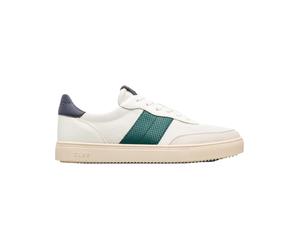 Clae - Baskets vegan - Davis White Cactus Navy Green pour Homme en Coton - Taille 42,5 - Vert Vert 42,5