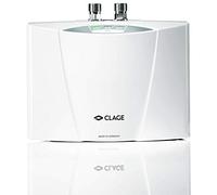 CLAGE CGA60012 MCX6 1500-15306, 3,3 litres sans robinetterie, Puissance de 5,7 Kwatts, Chauffe-Eau idéal pour 1 Adulte et 1 Enfant. Classe énergétique : A, 135x186x87 mm, Blanc
