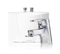 CLAGE M3/END Petit chauffe-eau instantané 3,5 kW avec robinet et prise | Prise contrôlée hydraulique, robinet monocommande sans pression, prêt à être branché, pour lavabo à main, certifié VDE-GS