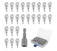 CLAHJQX Lot de 100 vis autotaraudeuses à tête hexagonale #12 x 1 avec pointe de forage, vis autotaraudeuses en acier inoxydable 410 avec tournevis à douille magnétique H8