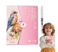 Clain de travail sur les couleurs de l'eau pour adultes, cahier de travail aquarelle - Kit de peinture aquarelle adapté aux débutants | Livre de couleurs d'eau avec peinture et pinceau en 12 couleurs,