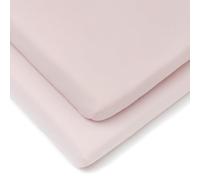 Clair de Lune Cot Cotton Jersey Fitted Sheets (Pack of 2, Pink)
