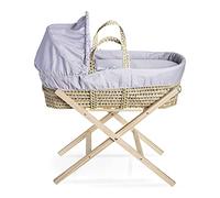 Clair de Lune Cotton Dream Couffin en Palmier avec Support Pliable Naturel Gris 75 x 28 cm