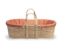 Clair de Lune Couffin en Palmier Bio - Lauréat du Prix d'or - avec Habillage Biologique, Matelas en Bambou Naturel et Drap de couffin Doux de 75 x 28 cm (Orange Rouille)