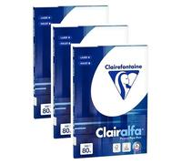 CLAIRALFA Lot de 3 Ramettes 100 Feuilles Papier 80g A4 210x297 mm Certifié FSC Blanc