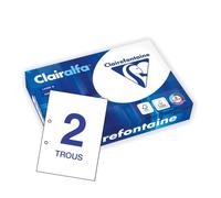 Ramette papier Clairefontaine Clairalfa perforée 2 trous A4 80 g - 500 feuilles - blanc
