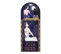 Claire Coxon Calendrier hebdomadaire magnétique 2026 Art Déco | Organiseur mural pour réfrigérateur avec pages détachables, crayon et design d'inspiration vintage