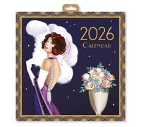 Claire Coxon Calendrier mural carré 2026 Art déco | Planning mensuel avec illustrations originales Art déco | Élégant calendrier décoratif