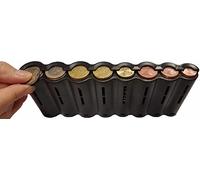CLAIRE-FONCET Monnayeur Pièces Euro - pour Portefeuille Serveur Restauration Pratique - Caisse Monnaie Pièces - Range Monnaie 8 Compartiments - Trieur Pieces - Bars, Restaurants