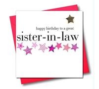 Claire Giles Carte d'anniversaire pour belle-sœur Cœurs et étoiles