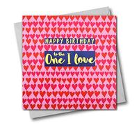 Claire Giles Greeting Cards, Carte d'anniversaire avec inscription « One I Love » en forme de cœur doré brillant