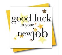 Claire Giles Hearts and Stars Good Luck in Your New Job Card - Yellow