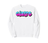Claire Graffiti Prénom personnalisé Bleu Rose Femmes Filles Sweatshirt
