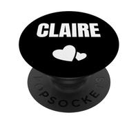 Claire Prénom Anniversaire Mignon Cœur PopSockets PopGrip Adhésif