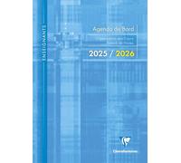 CLAIREFONTAINE - 1 Agenda de Bord Millésimé Pour Enseignant - Septembre 2025 à Août 2026 - Format 21 x 29,7 cm - Visuels Bleu