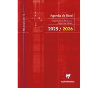 CLAIREFONTAINE - 1 Agenda de Bord Millésimé Pour Enseignant - Septembre 2025 à Août 2026 - Format 21 x 29,7 cm - Visuels Rouge