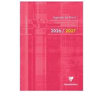 Clairefontaine - 1 Agenda de Bord Millésimé Pour Enseignant - Septembre 2026 à Août 2027 - Format 21 x 29,7 cm - Visuels Rose