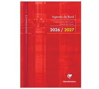 CLAIREFONTAINE - 1 Agenda de Bord Millésimé Pour Enseignant - Septembre 2025 à Août 2026 - Format 21 x 29,7 cm - Visuels Rouge