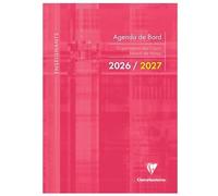 Clairefontaine - 1 Agenda de Bord Millésimé Pour Enseignant - Septembre 2026 à Août 2027 - Format 21 x 29,7 cm - Visuels Rose