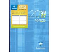 Clairefontaine - 1 Agenda WHEN 17 Bleu - Septembre 2026 à Septembre 2027 - Format 17 x 22 cm - 1 Semaine sur 2 pages