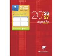 Clairefontaine - 1 Agenda WHEN 17 Rouge - Septembre 2026 à Septembre 2027 - Format 17 x 22 cm - 1 Semaine sur 2 pages