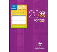 Clairefontaine - 1 Agenda WHEN 17 Violet - Septembre 2025 à Septembre 2026 - Format 17 x 22 cm - 1 Semaine sur 2 pages
