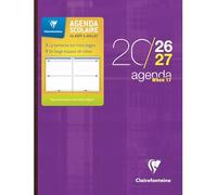 Clairefontaine - 1 Agenda WHEN 17 Violet - Septembre 2026 à Septembre 2027 - Format 17 x 22 cm - 1 Semaine sur 2 pages