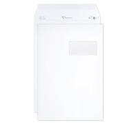 Clairefontaine 10250C - Boite de 250 Pochettes Blanches C4-229x324 mm - Auto-Adhésives -120g/m²- Fenêtre Papier Cristal 50x100 (position 50/20)