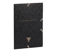 Clairefontaine 102514C - Une chemise à élastique 3 rabats Flying Spirit 24x32cm, couverture en carte lustrée noire, motif aléatoire
