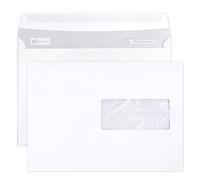 Clairefontaine 10342C - Boite de 500 Enveloppes Blanches C5-162x229mm - Auto-Adhésives - 90g/m² - Fenêtre Papier Cristal 45x100 (position 62/20)