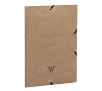 Clairefontaine 103514C - Une chemise à élastique 3 rabats Flying Spirit 24x32cm, couverture en kraft brun, motif aléatoire