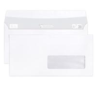 Clairefontaine Enveloppes DL 10615C - Boîte de 500 Blanches Auto-adhésives 80g/m² Fenêtre 35x100