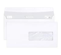 Clairefontaine 10619C - Boite de 500 Enveloppes Blanches C6/5-114x229mm - Auto-Adhésives - 80g/m² - Fenêtre Papier Cristal 40x110 (position 30/20)