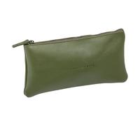 Clairefontaine 107513C - Trousse Plate en Cuir Kaki Flying Spirit 22x11cm
