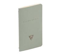 Clairefontaine - 107586C - Un Mini Carnet Cousu Fil Flying Spirit 7,5x12 cm 48 Pages Lignées - Papier Ivoire 90g - Couverture cartonnée Vert de gris - 5 motifs imprimés au dos, livraison aléatoire