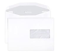 Clairefontaine 10982C - Boite de 500 Enveloppes Blanches C5-162x229mm - Patte Gommée Mécanisable - 80g/m² - Fenêtre Papier Cristal 45x100 (position 62/20) - pour machine de mise sous pli automatique