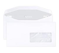 Clairefontaine 10989C - Boite de 500 Enveloppes Blanches DL2-114x229mm - Patte Gommée Mécanisable - 80g/m² - Fenêtre Papier Cristal 45x100 (position 20/20) - pour machine de mise sous pli automatique